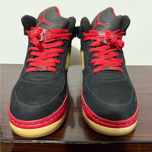 Nike Air Jordan Fusion 5 Men's Size 12 Black Red Athletic Shoes 318608-062 - Picture 2 of 5